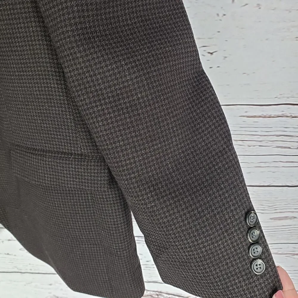 Lauren Ralph Lauren Hounds Tooth 100%Wool Sport Coat Blazer Jacket Size 46R